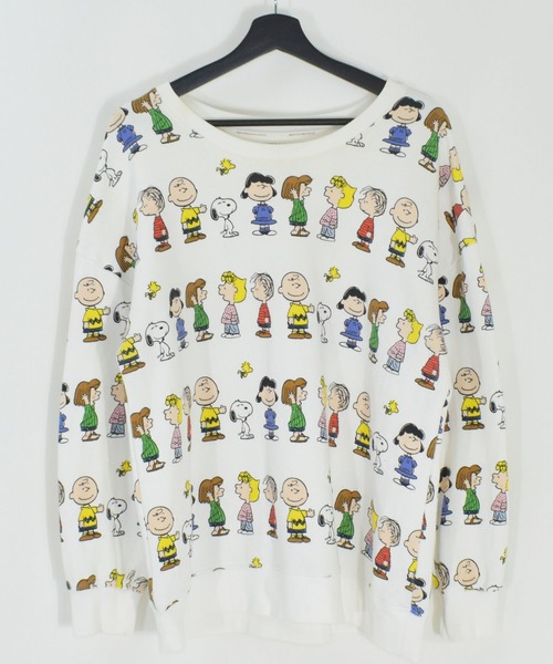 PEANUTS(ピーナッツ)の「【ヴィンテージ古着】PEANUTS オールオーバープリント クルーネックスウェット(スウェット・メンズ・ホワイト・XX-LARGE)」の1枚目の写真