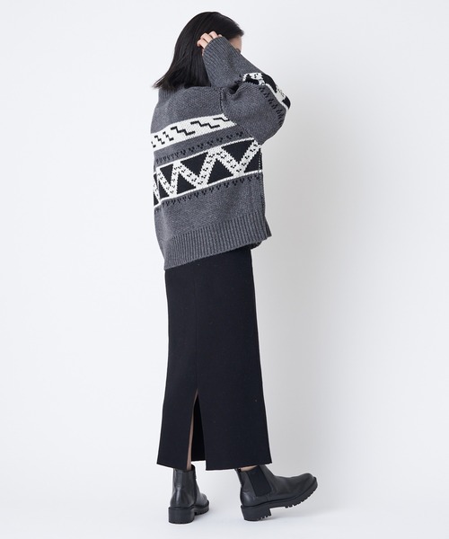 CIAOPANIC（チャオパニック）の「カウチン柄ニットプルオーバー