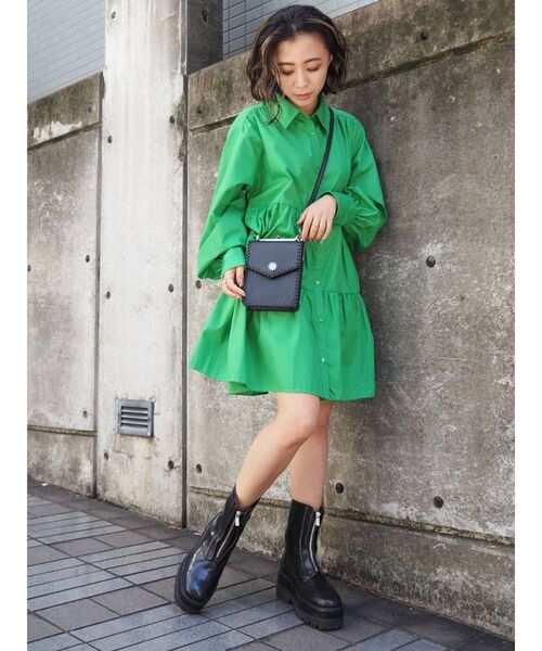 EVRIS（エヴリス）の「ステッチショルダーバッグ（ショルダーバッグ・レディース・グリーン/ブラック/パープル/ブラウン・FREE）」の16枚目の写真