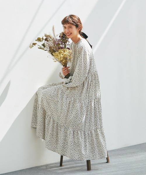 and R（アンドアール）の「小花柄ワンピース（ワンピース・レディース・ブラック/ホワイト・FREE）」の10枚目の写真