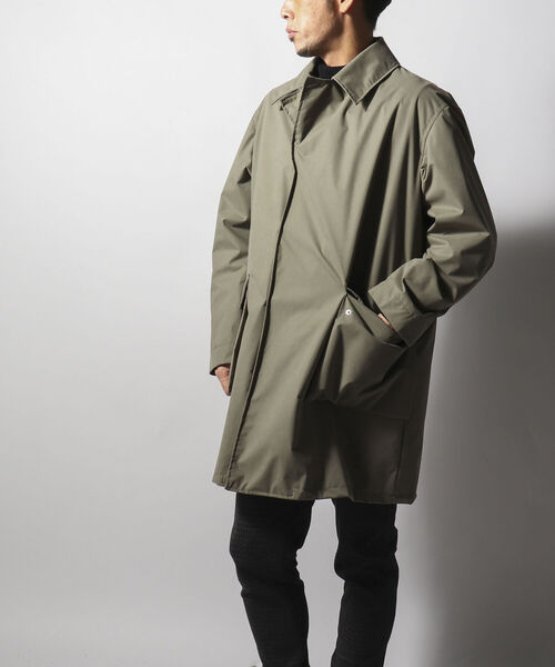 NOLLEY'S goodman（ノーリーズグッドマン）の「3WAYステンカラーコート(※英国老舗生地メーカーミラレーン社製撥水生地使用) ライナー付き（ステンカラーコート・メンズ・ダークブラウン/ネイビー/オリーブ/ブラック・SMALL/LARGE/MEDIUM）」の5枚目の写真