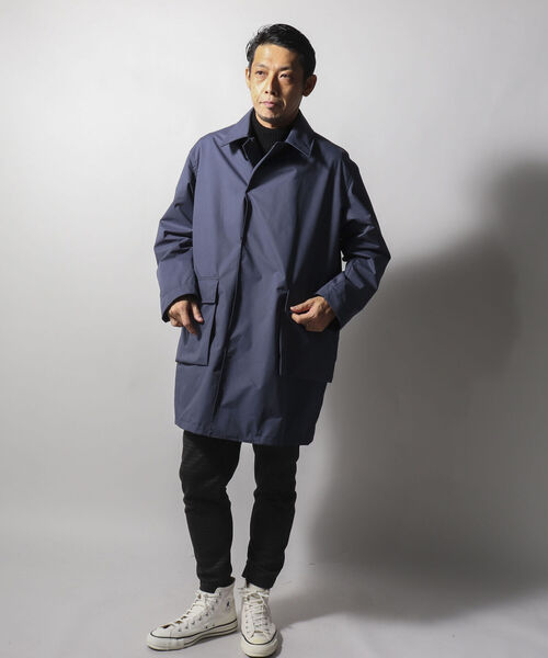 NOLLEY'S goodman（ノーリーズグッドマン）の「3WAYステンカラーコート(※英国老舗生地メーカーミラレーン社製撥水生地使用) ライナー付き（ステンカラーコート・メンズ・ダークブラウン/ネイビー/オリーブ/ブラック・SMALL/LARGE/MEDIUM）」の10枚目の写真