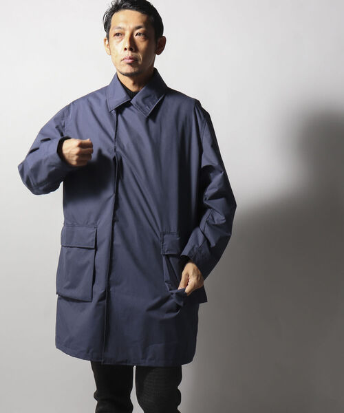 NOLLEY'S goodman（ノーリーズグッドマン）の「3WAYステンカラーコート(※英国老舗生地メーカーミラレーン社製撥水生地使用) ライナー付き（ステンカラーコート・メンズ・ダークブラウン/ネイビー/オリーブ/ブラック・SMALL/LARGE/MEDIUM）」の6枚目の写真