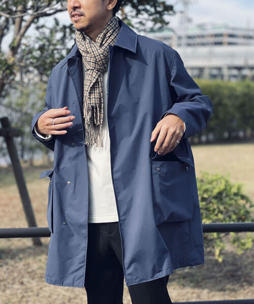 NOLLEY'S goodman（ノーリーズグッドマン）の「3WAYステンカラーコート(※英国老舗生地メーカーミラレーン社製撥水生地使用) ライナー付き（ステンカラーコート・メンズ・ダークブラウン/ネイビー/オリーブ/ブラック・SMALL/LARGE/MEDIUM）」の12枚目の写真