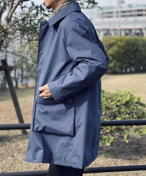 NOLLEY'S goodman（ノーリーズグッドマン）の「3WAYステンカラーコート(※英国老舗生地メーカーミラレーン社製撥水生地使用) ライナー付き（ステンカラーコート・メンズ・ダークブラウン/ネイビー/オリーブ/ブラック・SMALL/LARGE/MEDIUM）」の8枚目の写真