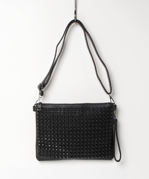 BLACK JACKALL CROWN（ブラックジャッカルクラウン）の「BLACK JACKALL CROWN スタッズ デコレーション 2WAY クラッチバッグ スクエアショルダー（クラッチバッグ・レディース・ブラック・FREE）」の21枚目の写真