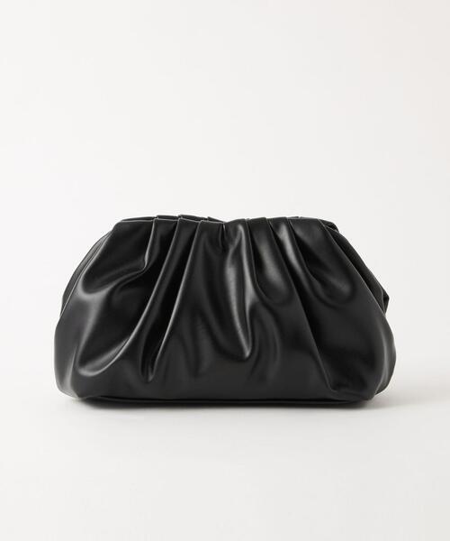 green label relaxing(グリーンレーベルリラクシング)の「【矢野未希子さん着用】ギャザークラッチバッグ(クラッチバッグ・レディース・ベージュ/その他1/ブラック・FREE)」の2枚目の写真