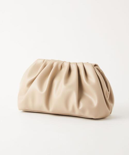 green label relaxing(グリーンレーベルリラクシング)の「【矢野未希子さん着用】ギャザークラッチバッグ(クラッチバッグ・レディース・ベージュ/その他1/ブラック・FREE)」の13枚目の写真