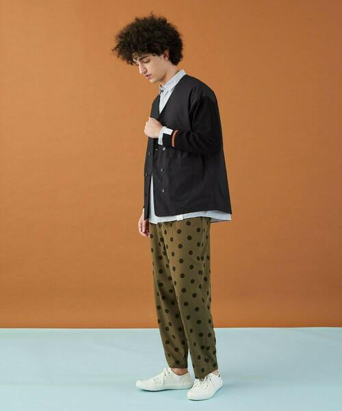 FRAPBOIS（フラボア）の「シャツジャケット（ノーカラージャケット・レディース・ブラック/カーキ・1/2）」の7枚目の写真