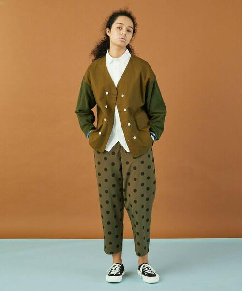 FRAPBOIS（フラボア）の「シャツジャケット（ノーカラージャケット・レディース・ブラック/カーキ・1/2）」の13枚目の写真