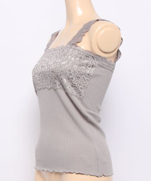 PROPORTION BODY DRESSING(プロポーションボディドレッシング)の「レーステレコキャミソール(Tシャツ/カットソー・レディース・グレー/ピンク/ホワイト・FREE)」の5枚目の写真