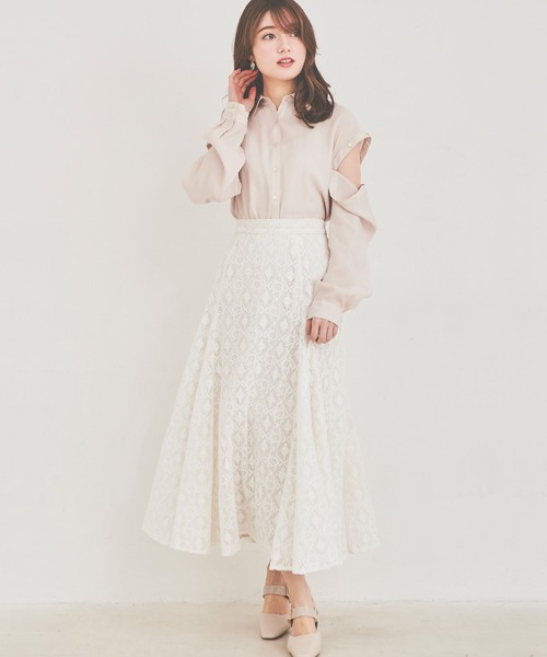 LAISSE PASSE（レッセパッセ）の「カットスリーブシャツブラウス（シャツ/ブラウス・レディース・ライトベージュ/ブルー系その他・MEDIUM）」の7枚目の写真