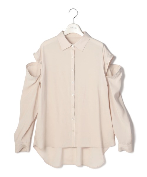 LAISSE PASSE（レッセパッセ）の「カットスリーブシャツブラウス（シャツ/ブラウス・レディース・ライトベージュ/ブルー系その他・MEDIUM）」の11枚目の写真