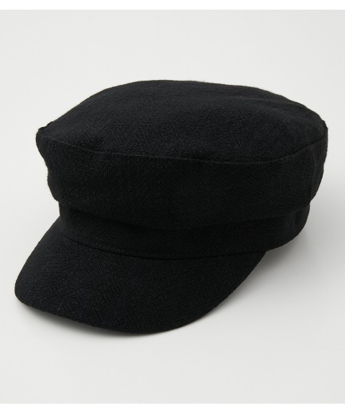 AZUL by moussy（アズールバイマウジー）の「LINEN LIKE CASQUETTE/リネンライクキャスケット（キャスケット・レディース・ブラック/アイボリー・FREE）」の4枚目の写真