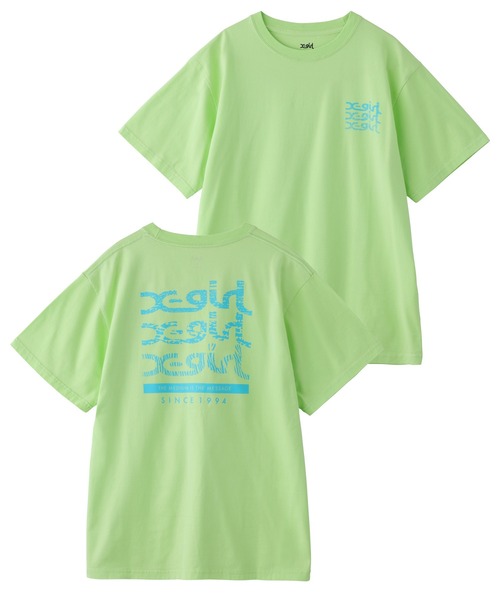 X-girl（エックスガール）の「GEOMETRIC MILLS LOGO S/S TEE/ジオメトリックミルズロゴ　Tシャツ（Tシャツ/カットソー・レディース・ホワイト/ライトグリーン/チャコール・M/XL/L/S）」の21枚目の写真