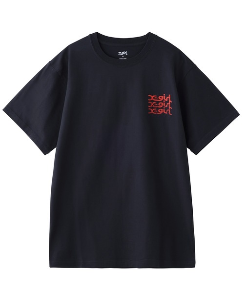 X-girl（エックスガール）の「GEOMETRIC MILLS LOGO S/S TEE