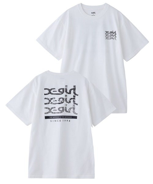 X-girl（エックスガール）の「GEOMETRIC MILLS LOGO S/S TEE/ジオメトリックミルズロゴ　Tシャツ（Tシャツ/カットソー・レディース・ホワイト/ライトグリーン/チャコール・M/XL/L/S）」の19枚目の写真