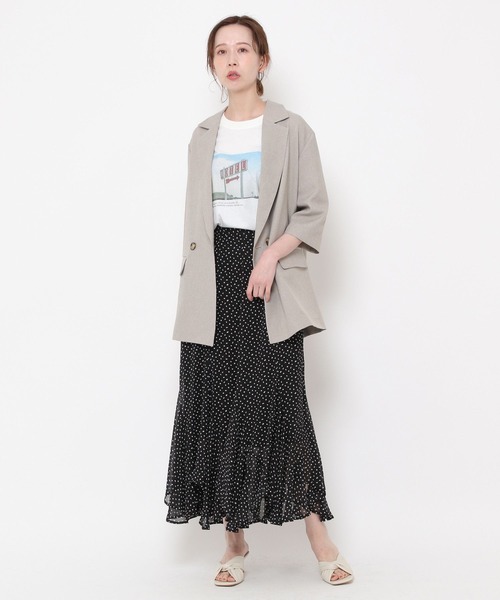 mysty woman(ミスティウーマン)の「フォトプリントビッグTシャツ 273532(Tシャツ/カットソー・レディース・ホワイト系2/ホワイト系5/ベージュ系1/ベージュ系2・FREE)」の9枚目の写真