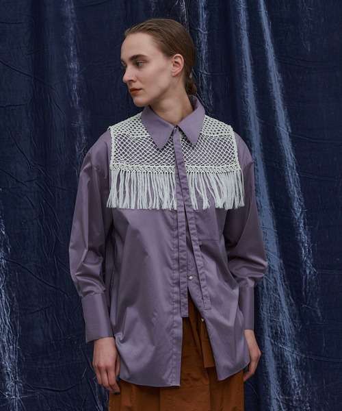 PUBLIC TOKYO（パブリックトウキョウ）の「レースセットウエスタンシャツ/ウォッシャブル（シャツ/ブラウス・レディース・ホワイト/パープル・FREE）」の11枚目の写真