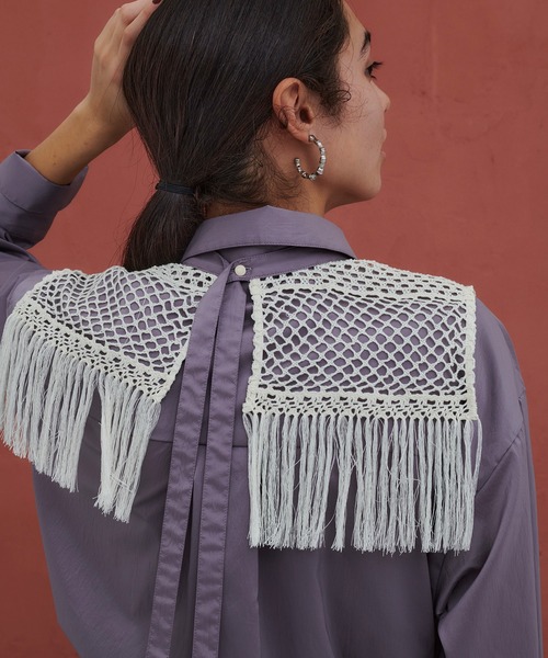 PUBLIC TOKYO（パブリックトウキョウ）の「レースセットウエスタンシャツ/ウォッシャブル（シャツ/ブラウス・レディース・ホワイト/パープル・FREE）」の19枚目の写真