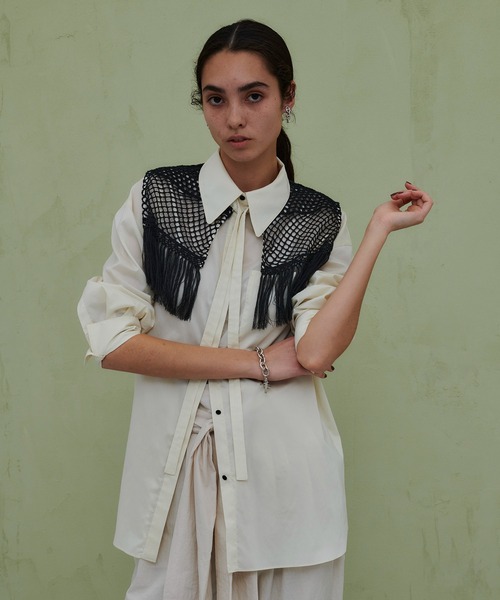 PUBLIC TOKYO（パブリックトウキョウ）の「レースセットウエスタンシャツ/ウォッシャブル（シャツ/ブラウス・レディース・ホワイト/パープル・FREE）」の3枚目の写真