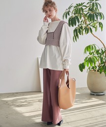 《長さ自由自在!カット可能◎》プリーツセミフレアリラックスパンツ