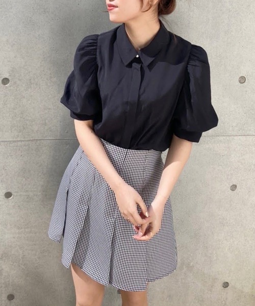 one after another NICE CLAUP（ワンアフターアナザーナイスクラップ）の「袖ボリュームパールボタンブラウス（シャツ/ブラウス・レディース・オフホワイト/ブラック/ベージュ/ストライプ・FREE）」の22枚目の写真