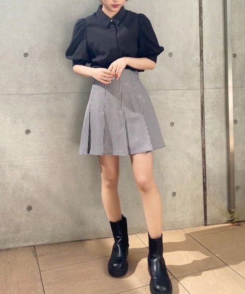 one after another NICE CLAUP（ワンアフターアナザーナイスクラップ）の「袖ボリュームパールボタンブラウス（シャツ/ブラウス・レディース・オフホワイト/ブラック/ベージュ/ストライプ・FREE）」の16枚目の写真