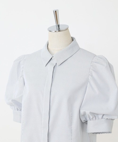 one after another NICE CLAUP（ワンアフターアナザーナイスクラップ）の「袖ボリュームパールボタンブラウス（シャツ/ブラウス・レディース・オフホワイト/ブラック/ベージュ/ストライプ・FREE）」の15枚目の写真