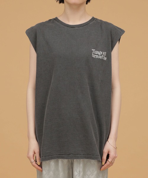 balmy（バルミー）の「BALMY DAY'S/別注ノースリーブTシャツ（Tシャツ/カットソー・レディース・ベージュ/ミント/チャコール・FREE）」の8枚目の写真