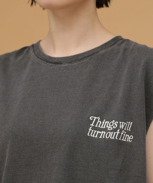 balmy（バルミー）の「BALMY DAY'S/別注ノースリーブTシャツ（Tシャツ/カットソー・レディース・ベージュ/ミント/チャコール・FREE）」の10枚目の写真