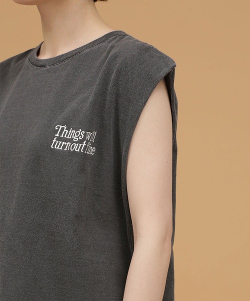 balmy（バルミー）の「BALMY DAY'S/別注ノースリーブTシャツ（Tシャツ/カットソー・レディース・ベージュ/ミント/チャコール・FREE）」の11枚目の写真