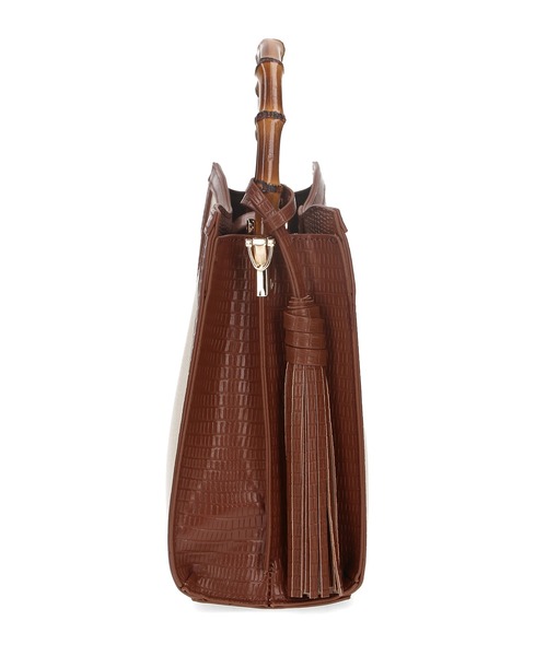 cache cache(カシュ カシュ)の「【cache cache】バンブーハンドル2WAYトートバッグ(ショルダーバッグ・レディース・ブラック/キャメル・FREE)」の11枚目の写真