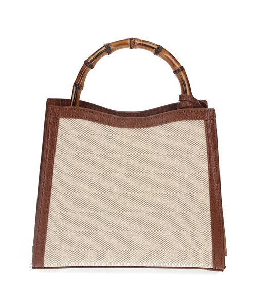 cache cache(カシュ カシュ)の「【cache cache】バンブーハンドル2WAYトートバッグ(ショルダーバッグ・レディース・ブラック/キャメル・FREE)」の12枚目の写真