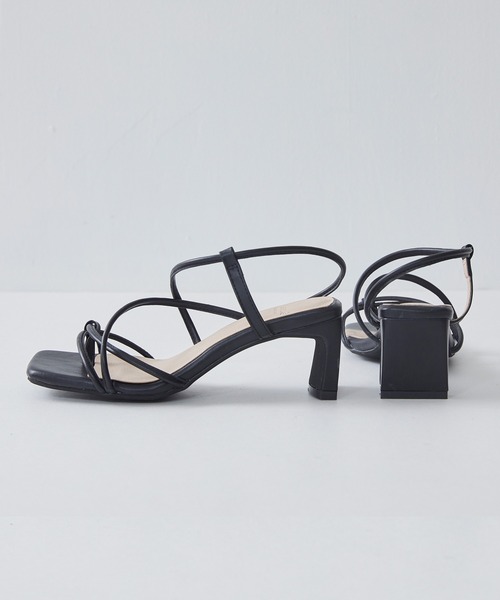 menue（メヌエ）の「華奢多連ストラップ 6cmヒール サンダル（サンダル・レディース・ブラック/ベージュ/グリーン/アイボリー/グレイッシュベージュ/オレンジ・LL/3L/S/M/L/XS）」の3枚目の写真