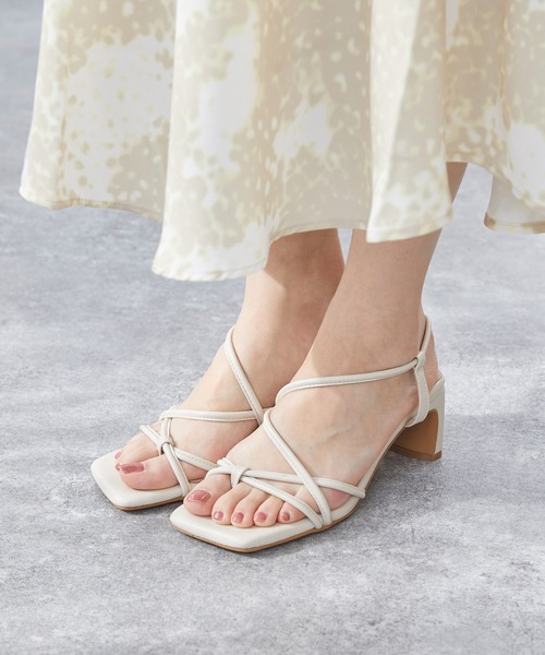 menue（メヌエ）の「華奢多連ストラップ 6cmヒール サンダル（サンダル・レディース・ブラック/ベージュ/グリーン/アイボリー/グレイッシュベージュ/オレンジ・LL/3L/S/M/L/XS）」の15枚目の写真