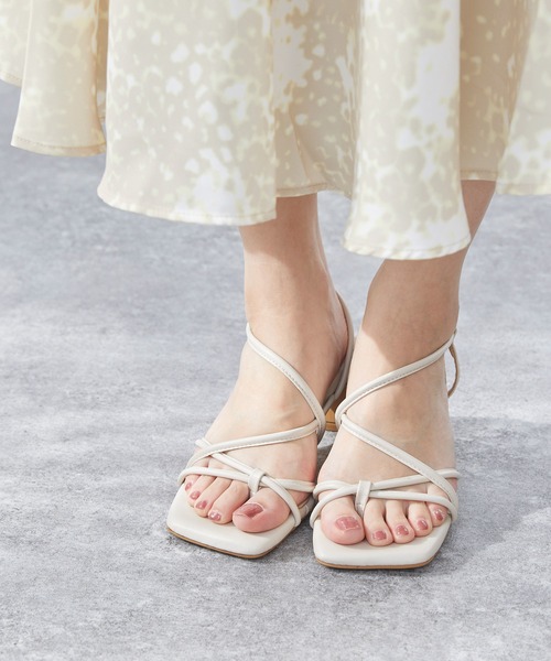 menue（メヌエ）の「華奢多連ストラップ 6cmヒール サンダル（サンダル・レディース・ブラック/ベージュ/グリーン/アイボリー/グレイッシュベージュ/オレンジ・LL/3L/S/M/L/XS）」の11枚目の写真