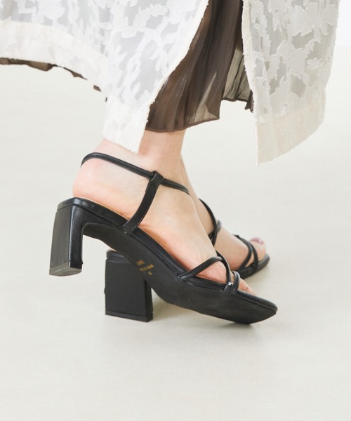 menue（メヌエ）の「華奢多連ストラップ 6cmヒール サンダル（サンダル・レディース・ブラック/ベージュ/グリーン/アイボリー/グレイッシュベージュ/オレンジ・LL/3L/S/M/L/XS）」の16枚目の写真