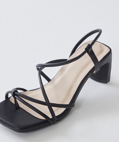 menue（メヌエ）の「華奢多連ストラップ 6cmヒール サンダル（サンダル・レディース・ブラック/ベージュ/グリーン/アイボリー/グレイッシュベージュ/オレンジ・LL/3L/S/M/L/XS）」の12枚目の写真