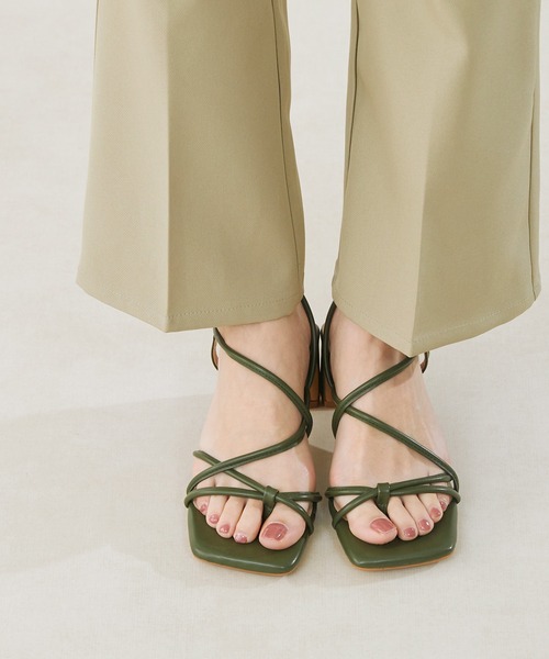 menue（メヌエ）の「華奢多連ストラップ 6cmヒール サンダル（サンダル・レディース・ブラック/ベージュ/グリーン/アイボリー/グレイッシュベージュ/オレンジ・LL/3L/S/M/L/XS）」の9枚目の写真