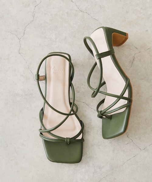 menue（メヌエ）の「華奢多連ストラップ 6cmヒール サンダル（サンダル・レディース・ブラック/ベージュ/グリーン/アイボリー/グレイッシュベージュ/オレンジ・LL/3L/S/M/L/XS）」の14枚目の写真