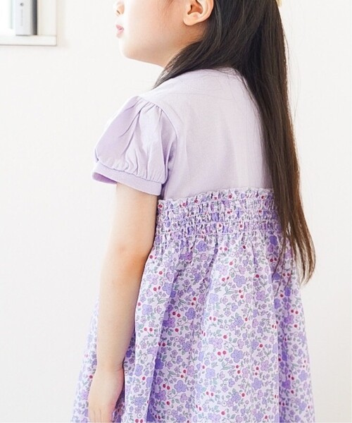 SHOO・LA・RUE（シューラルー）の「◆【90-140cm】花柄シャーリング切替ワンピース（ワンピース・キッズ・ライトパープル/ピンク系5・11/10/12/13/14/09）」の12枚目の写真