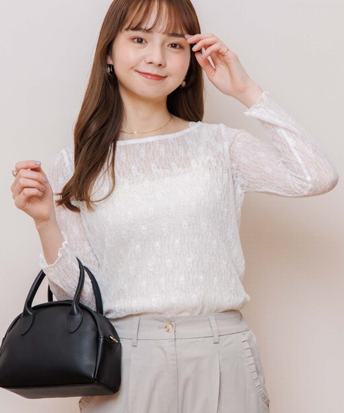 flower(フラワー)の「マチュアレーストップ(Tシャツ/カットソー・レディース・ホワイト/ベージュ・FREE)」の2枚目の写真