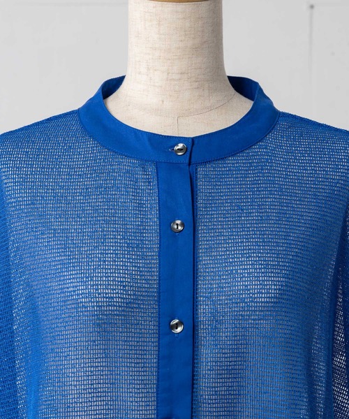 Happy John（ハッピージョン）の「sleeveless mesh tops/ノースリメッシュトップス（シャツ/ブラウス・レディース・ホワイト/ブルー・FREE）」の19枚目の写真