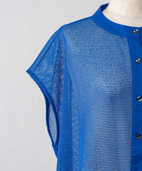 Happy John（ハッピージョン）の「sleeveless mesh tops/ノースリメッシュトップス（シャツ/ブラウス・レディース・ホワイト/ブルー・FREE）」の20枚目の写真