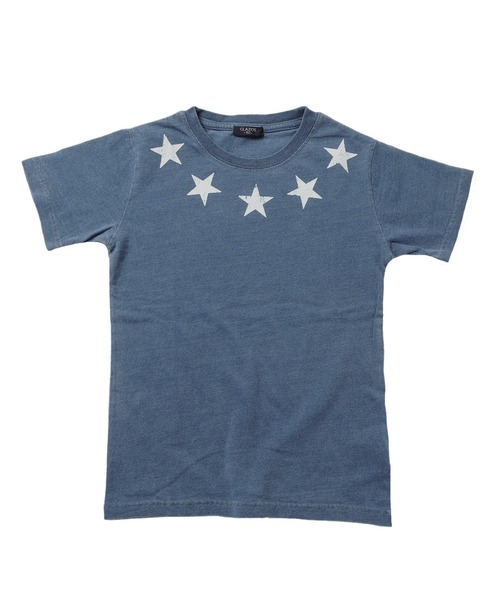 GLAZOS（グラソス）の「天竺・スタープリント半袖Tシャツ（Tシャツ/カットソー・キッズ・ブルー/ホワイト・140cm/150cm/160cm/130cm/170cm）」の2枚目の写真