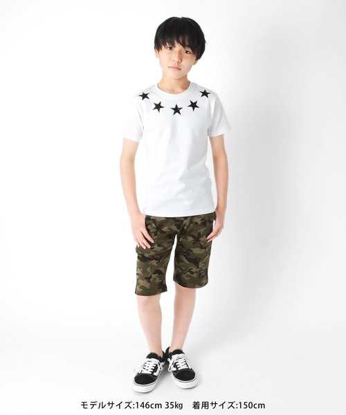 GLAZOS（グラソス）の「天竺・スタープリント半袖Tシャツ（Tシャツ/カットソー・キッズ・ブルー/ホワイト・140cm/150cm/160cm/130cm/170cm）」の4枚目の写真