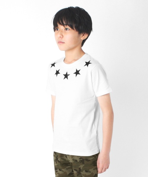 GLAZOS（グラソス）の「天竺・スタープリント半袖Tシャツ（Tシャツ/カットソー・キッズ・ブルー/ホワイト・140cm/150cm/160cm/130cm/170cm）」の5枚目の写真