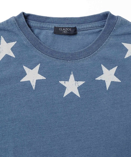 GLAZOS（グラソス）の「天竺・スタープリント半袖Tシャツ（Tシャツ/カットソー・キッズ・ブルー/ホワイト・140cm/150cm/160cm/130cm/170cm）」の7枚目の写真