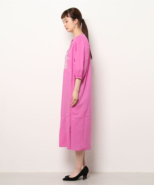 ehka sopo（エヘカソポ）の「インド刺繍6分袖ワンピース（ワンピース